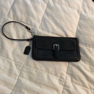 Women’s Coach Wristlet. Black with brown trim. EUC